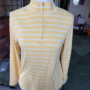 Yellow Striped L.L. Bean Women's Zip Up